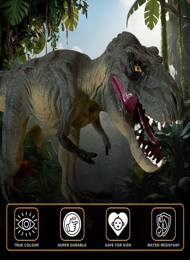 CRYA مجسم ديناصور تيرانوصور ريكس واقعي يمشي، لعبة تيرانوصور ريكس، ألعاب ديناصورات كبيرة للأطفال، ألعاب ديناصورات من العصر الجوراسي للأولاد والبنات، لعبة تيرانوصور ريكس كبيرة للعب والعرض (تيرانوصور ريكس يمشي) - Image 2